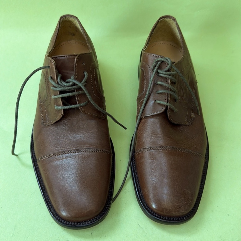 New brown Stafford leather oxfords